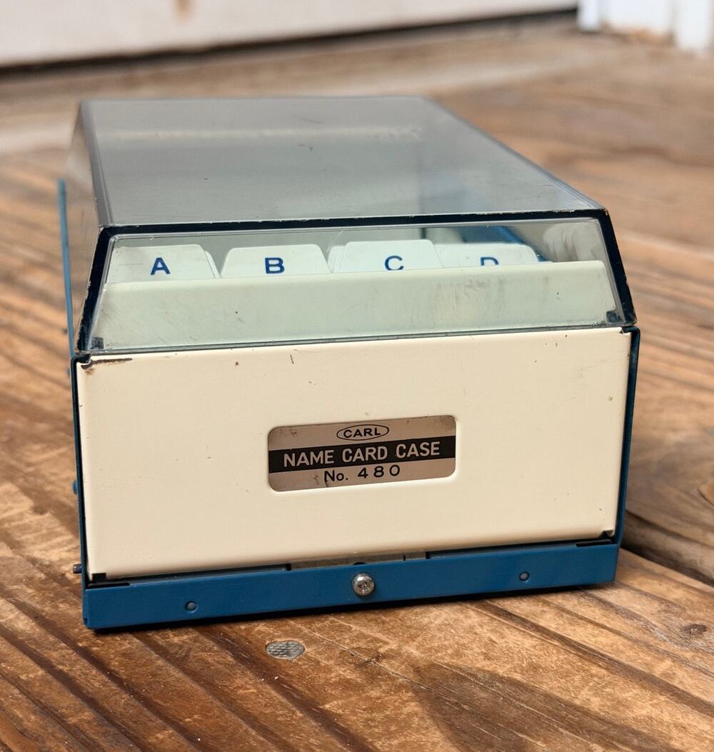 Vintage CARL No. 480 Metal Name Card Case with Alphabetical Dividers